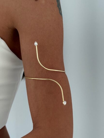 Özel Seri Damla Taş S Tasarım Gold Pazu Bilekliği