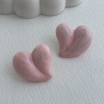 Özel Seri Kalp Tasarım Pembe Hawai Küpe