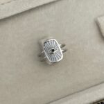 Özel Seri Pinterest Model Gümüş Ayarlanabilir Yüzük