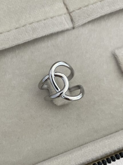 Özel Seri Pinterest Model Gümüş Ayarlanabilir Yüzük