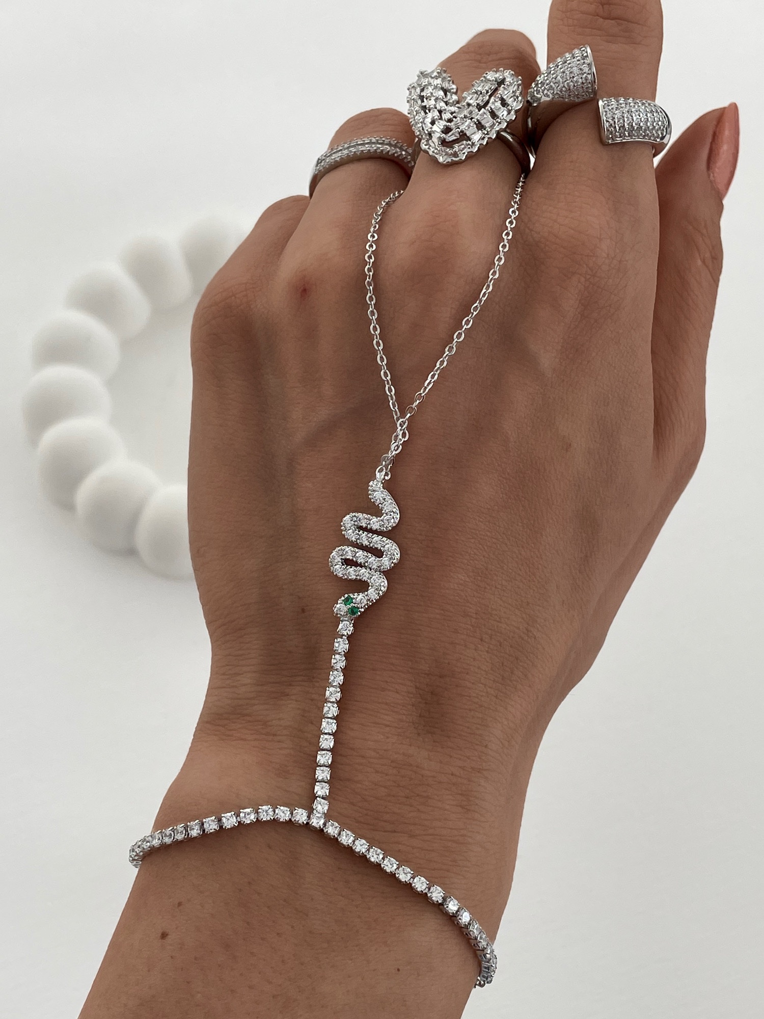 img_4627 Özel Seri Zirkon Taşlı Yılan Tasarım Gümüş Şahmeran