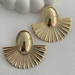 Özel Seri Vintage Yelpaze Tasarım Gold Küpe