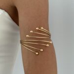 Özel Seri Uçları Top Tasarım Sarmal Gold Pazu Bilekliği