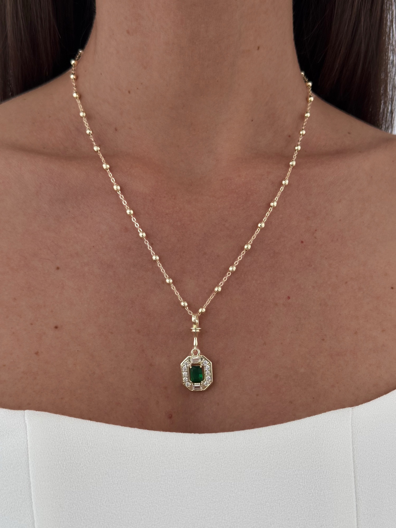 img_5693-3 Özel Seri Zirkon & Yeşil Taşlı Gold Serenay Kolye