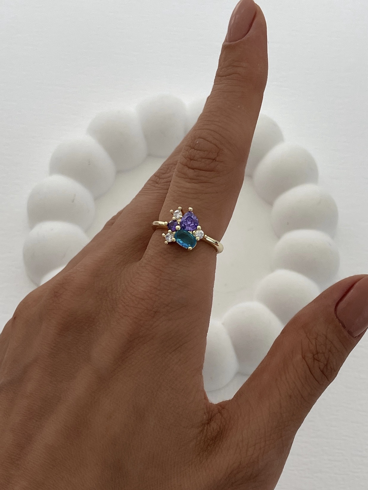 img_1952 Özel Seri Renkli Taş Yaprak Tasarım Ayarlanabilir Gold Yüzük