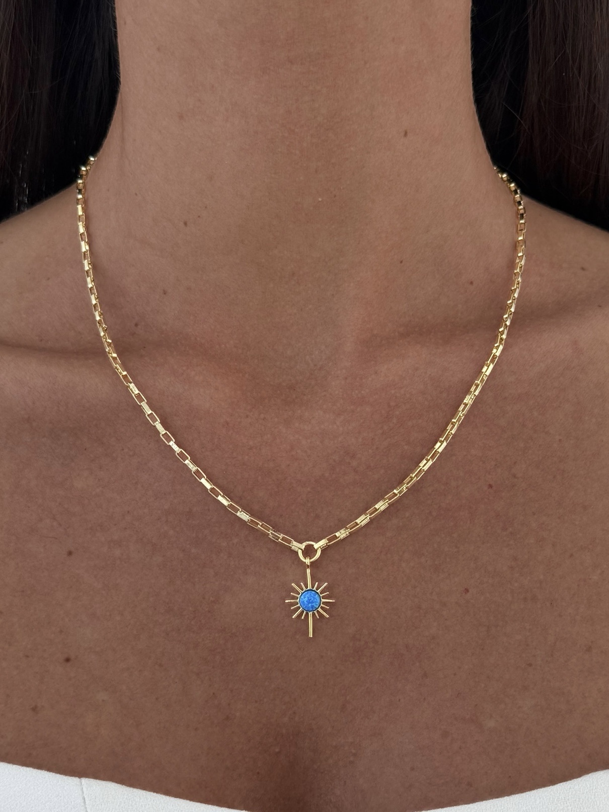 img_5021-1 Özel Seri Mavi Opal Taş Gold Yıldız Kolye