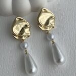 Özel Seri Soyut Tasarım İnci Gold Küpe