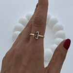 Özel Seri Mor Baget & Zirkon Taş Gold Ayarlanabilir Yüzük