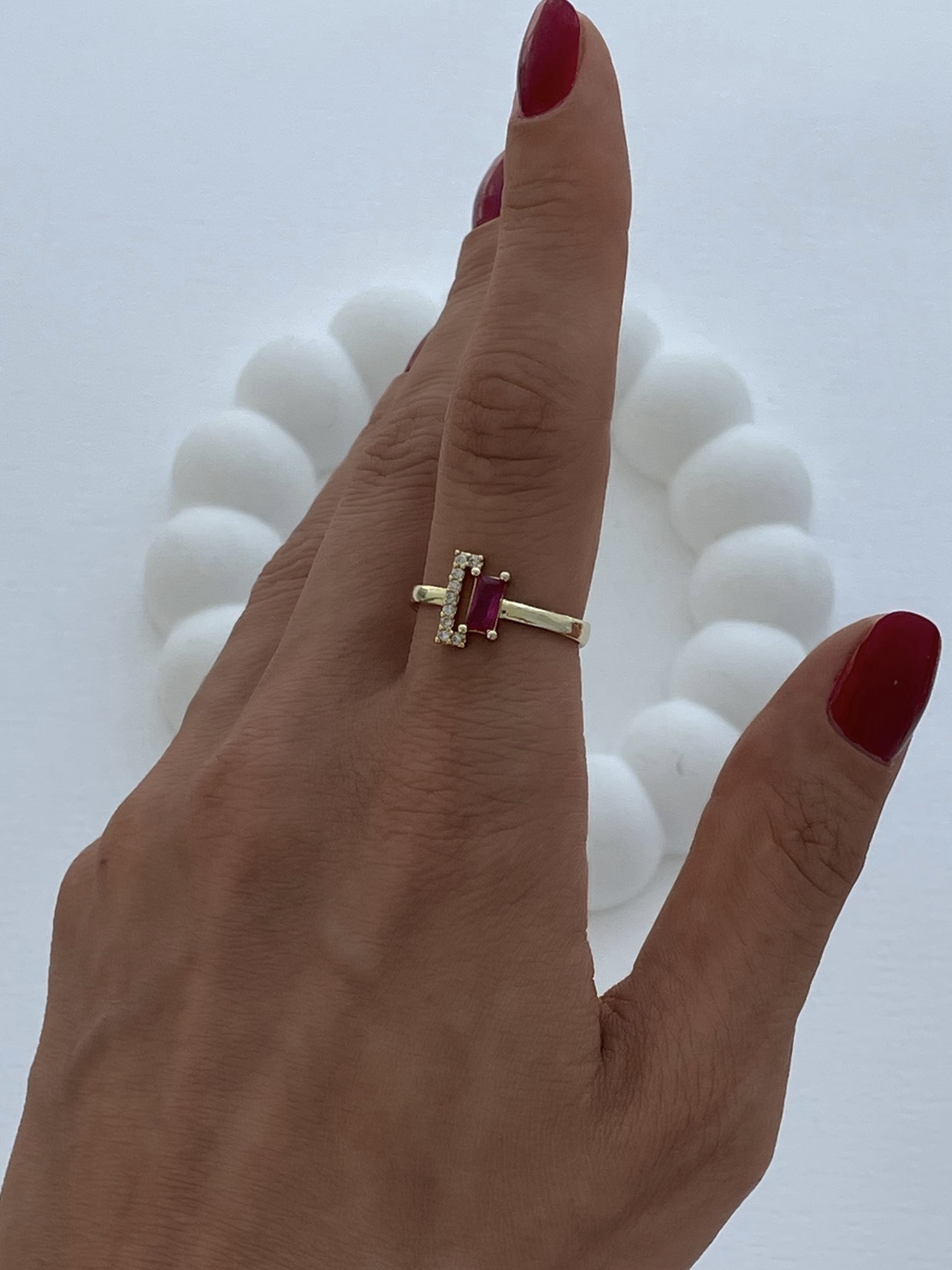 img_5796-6 Özel Seri Fuşya Baget & Zirkon Taş Gold Ayarlanabilir Yüzük