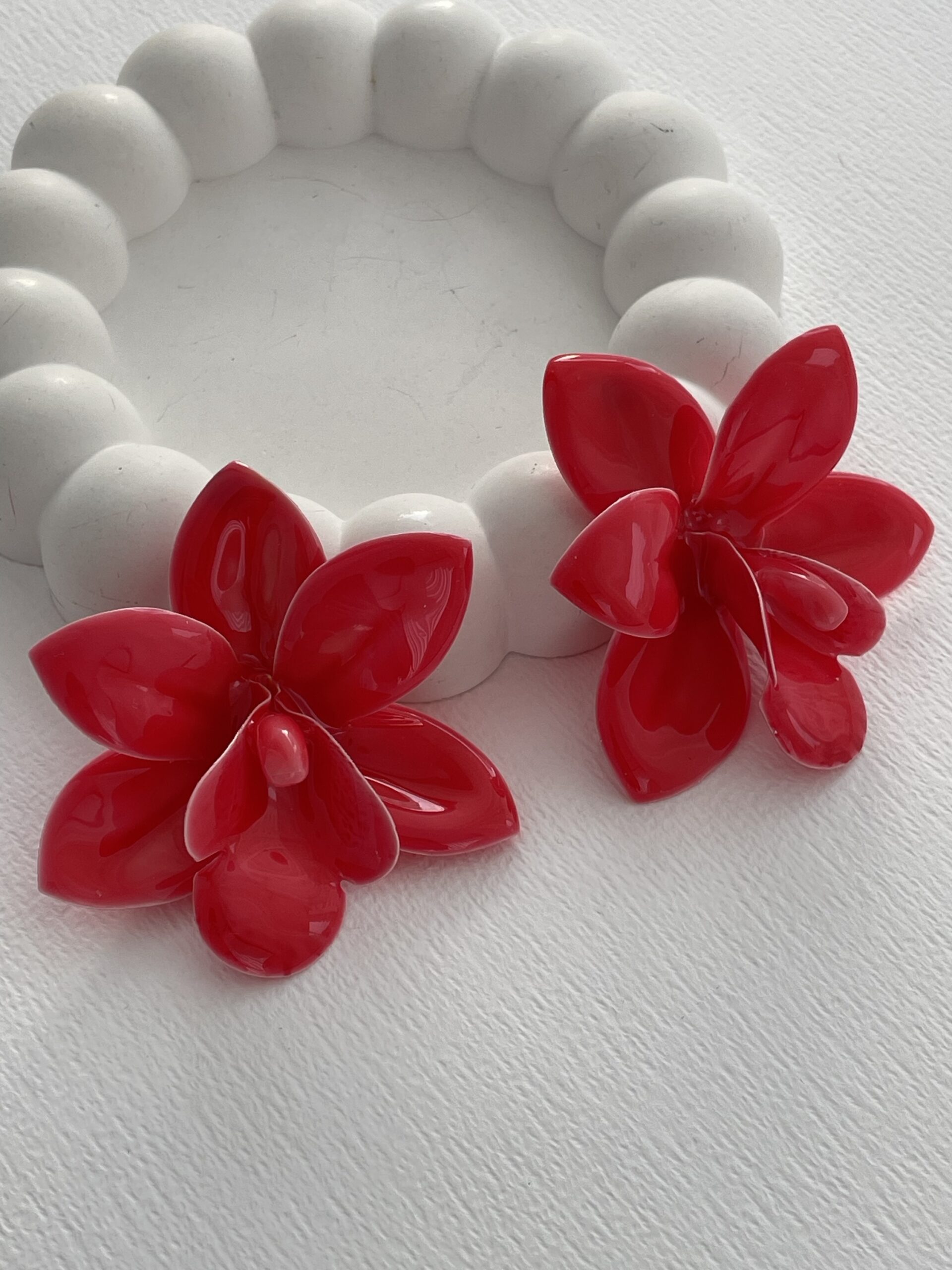 img_5819-4 Özel Seri ZR Çiçek Tasarım Kırmızı Rainbow Küpe