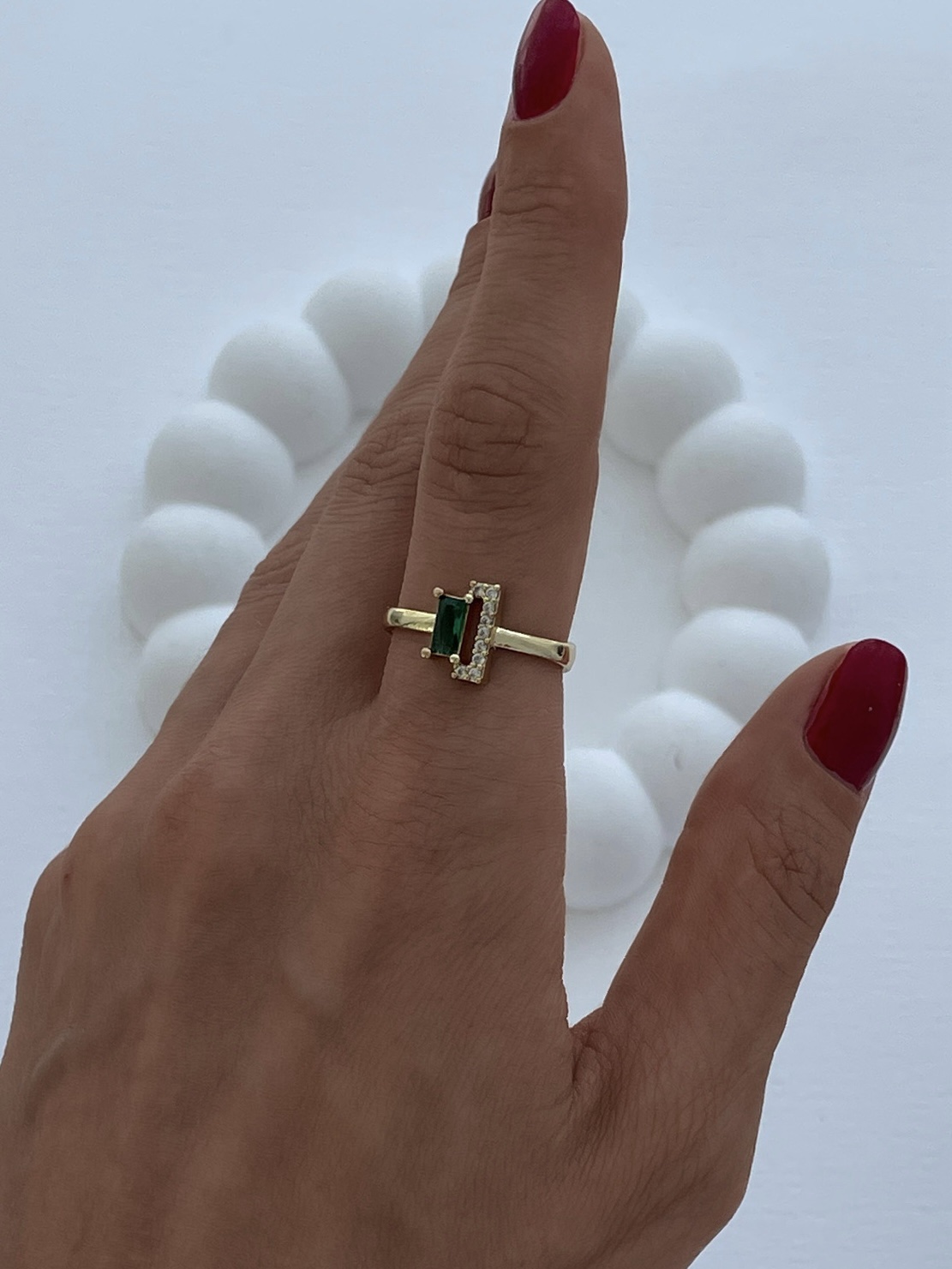 img_5825-2 Özel Seri Yeşil Baget & Zirkon Taş Gold Ayarlanabilir Yüzük