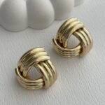 Özel Seri Geometrik Tasarım Gold Küpe
