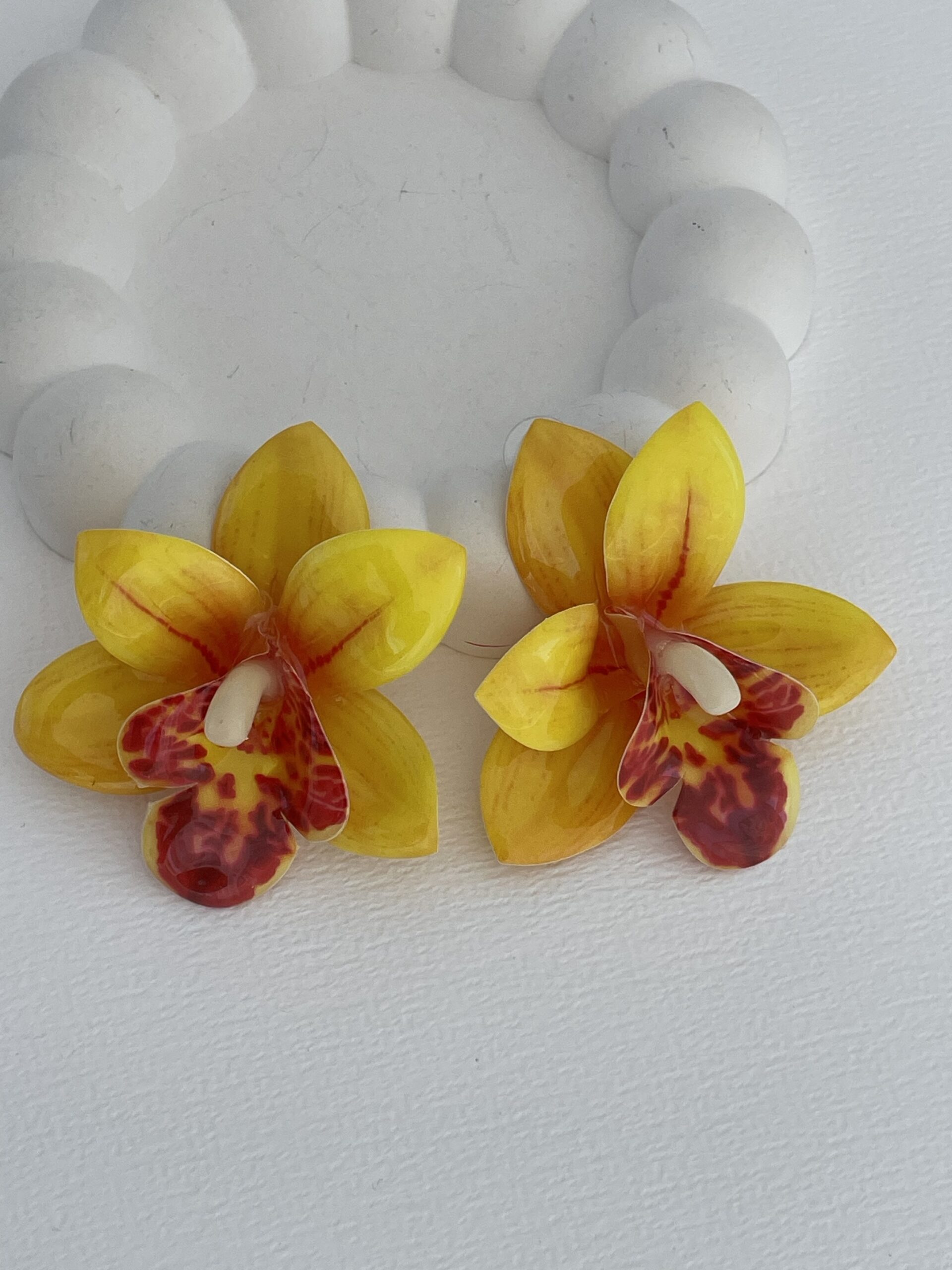 img_6224 Özel Seri ZR Çiçek Tasarım Turuncu Rainbow Küpe