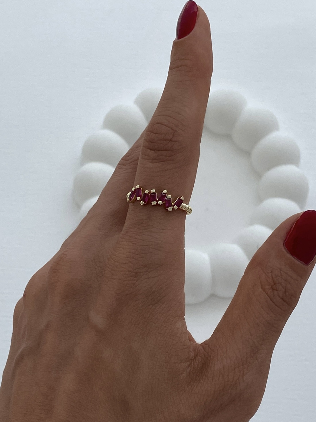 img_6735-1 Özel Seri Fuşya Baget Taş Zikzak Gold Ayarlanabilir Yüzük