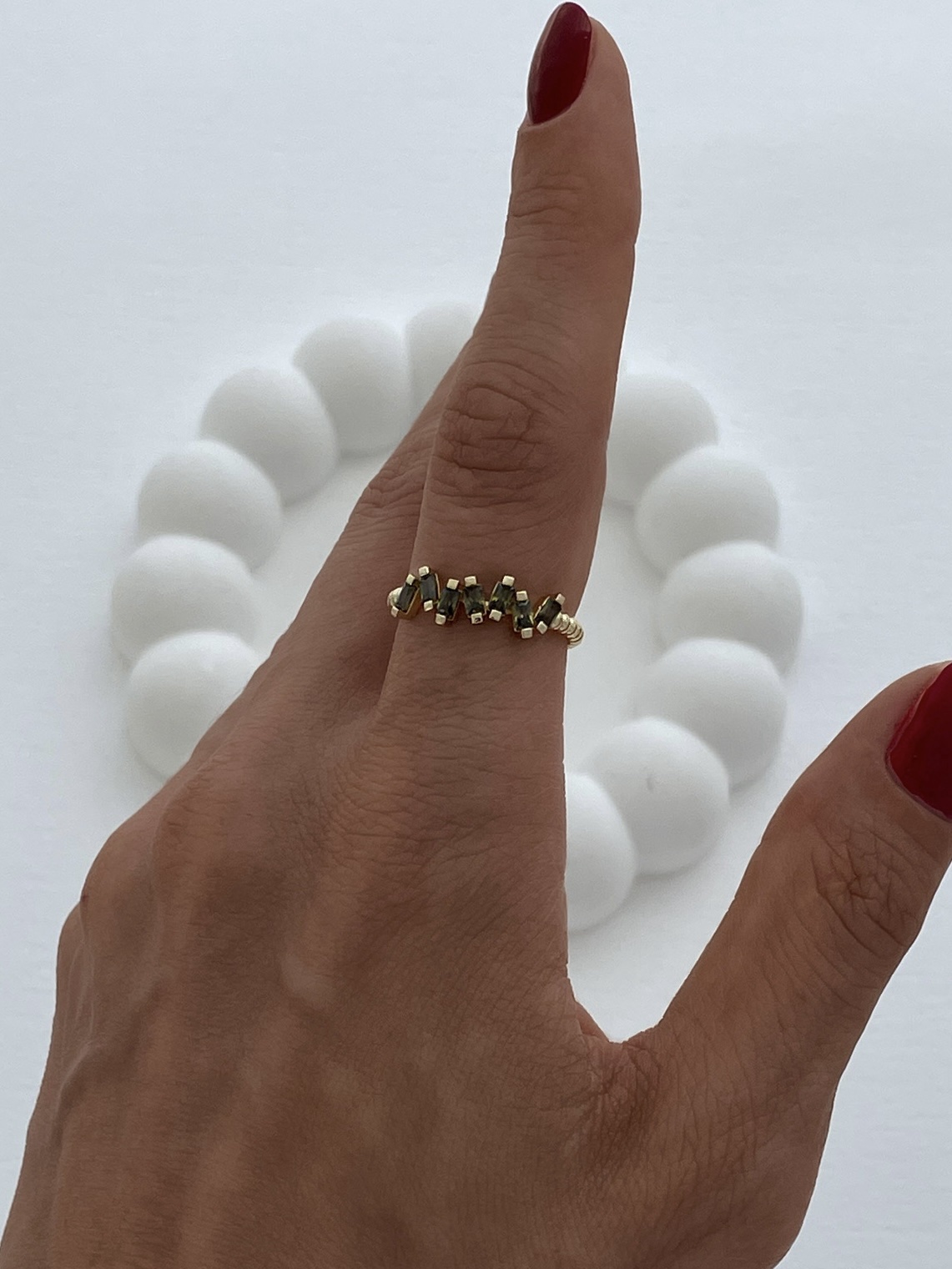 img_6772-1 Özel Seri Haki Baget Taş Zikzak Gold Ayarlanabilir Yüzük