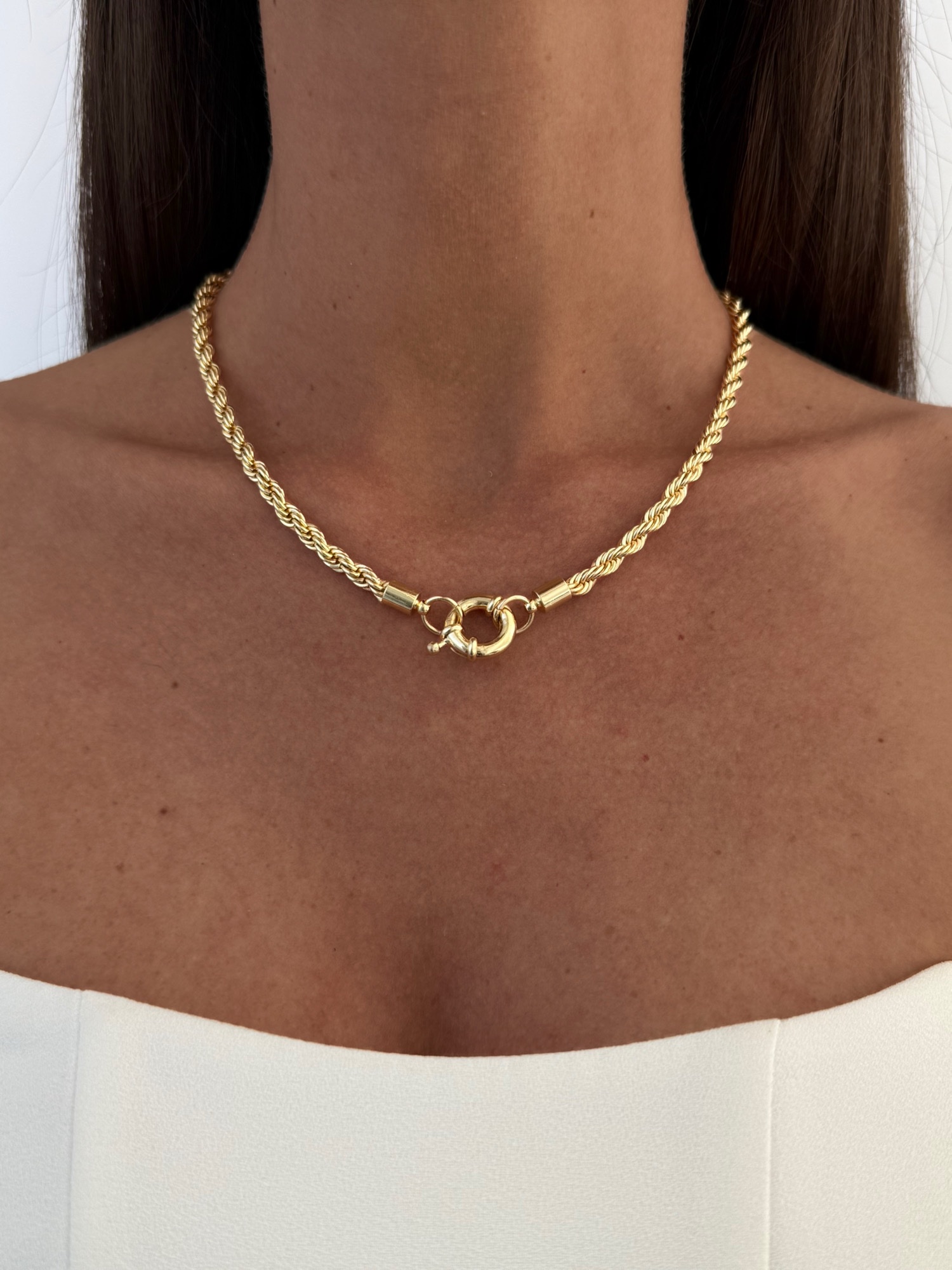 img_7577-3 Özel Seri Çift Taraflı Kalın Burgu Tasarım Gold Kolye