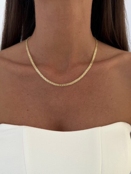 Özel Seri Gold Örme Zincir Kolye