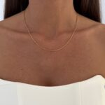 Çelik Gold Top Detay Zincir Kolye 40+5cm