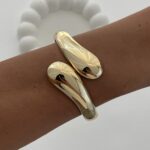 Özel Seri Damla Tasarım Gold Kelepçe Bileklik
