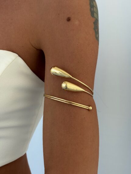 Özel Seri İkili Damla Tasarım Gold Pazu Bilekliği