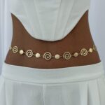 Özel Seri Desenli Spiral Tasarım Gold Bel Zinciri