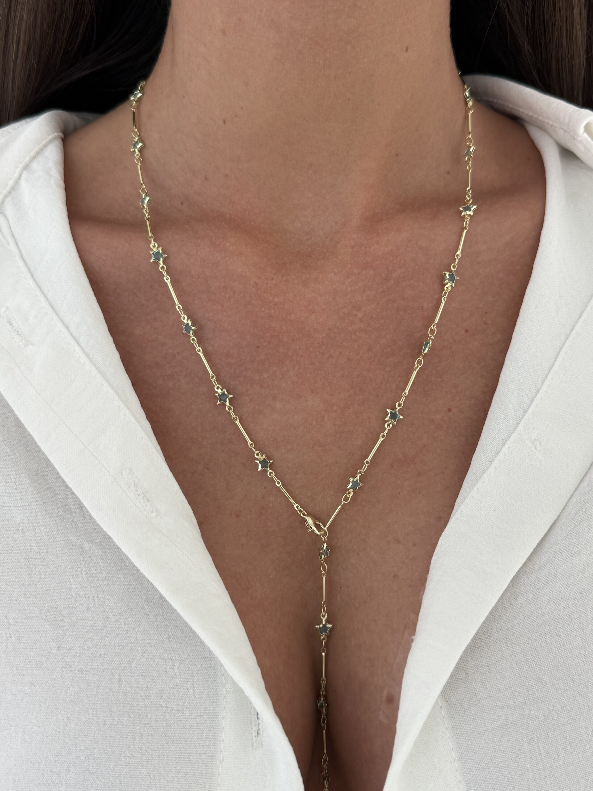 img_5740-2 Özel Seri Yıldız Tasarım Mavi Taşlı Gold Y Kolye