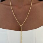 Özel Seri Kalp Detay Gold Dorika Y kolye
