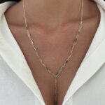 Özel Seri Mor & Mavi Baget Taş Gold Y Kolye