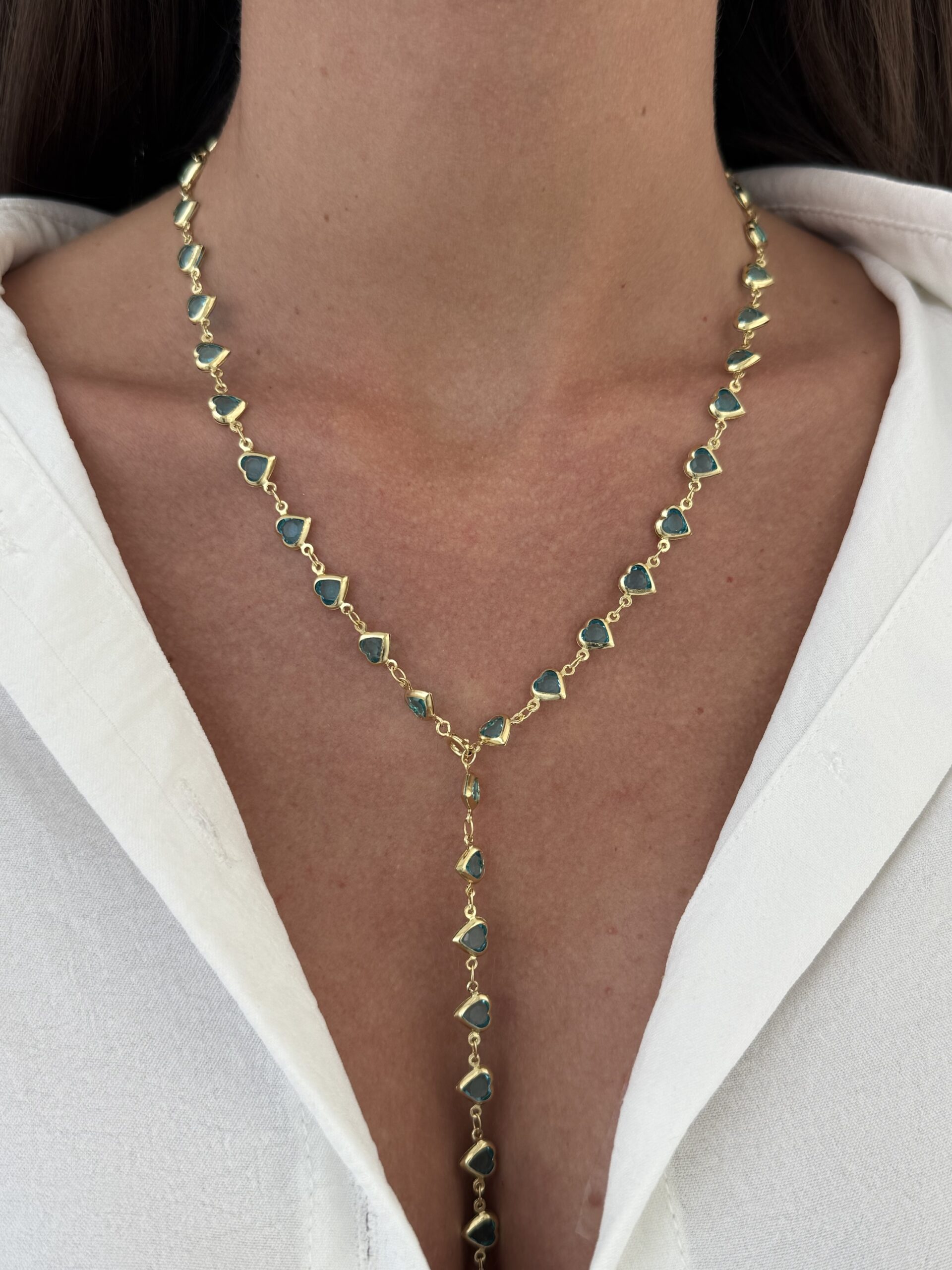 img_6037-2 Özel Seri Mavi Taş Kalp Tasarım Gold Y Kolye