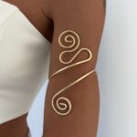 Özel Seri Uçları Spiral Tasarım Gold Pazu Bilekliği
