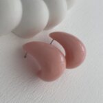 Özel Seri Pembe Renk Damla Tasarım Akrilik Küpe