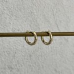 Özel Seri Zirkon Taşlı Küçük Boy Gold Halka Küpe