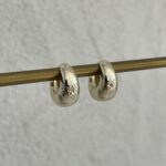 Özel Seri Zirkon Taşlı Küçük Boy Gold Tombul Halka Küpe