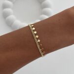 Özel Seri Kare Pul Tasarım Gold Zincir Bileklik