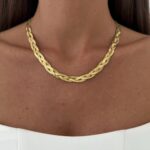Çelik Örgü Tasarım İtalyan Zincir Gold Kolye