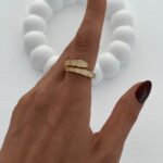 Özel Seri Zirkon Taş Yılan Tasarım Ayarlanabilir Gold Yüzük