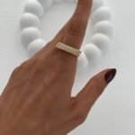 Özel Seri Zirkon Taş Geometrik Tasarım Ayarlanabilir Gold Yüzük