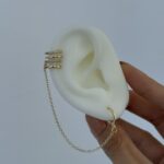 Özel Seri Zirkon Taşlı Gold İkili Halka Earcuff