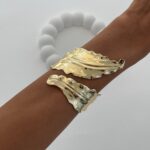 Özel Seri Yaprak Tasarım Sıkıştırılabilir Gold Bileklik