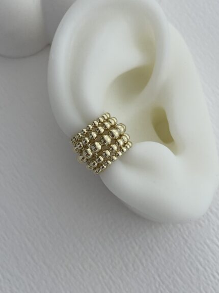 Özel Seri Beş Sıra Top Tasarım Gold Earcuff