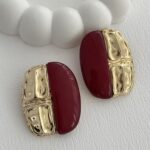 Özel Seri Marka Model Gold & Bordo Tasarım Küpe