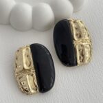 Özel Seri Marka Model Gold & Siyah Tasarım Küpe