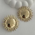 Özel Seri Güneş Tasarım Gold Küpe