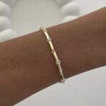 Özel Seri Zirkon Taşlı Çubuk Tasarım Gold Bileklik