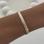 Özel Seri Örgü Ezme İtalyan Zincir Gold Bileklik