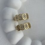 Özel Seri Zirkon Taşlı Marka Model Gold Küpe