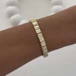 Özel Seri Zirkon Taşlı Geometrik Tasarım Gold Bileklik