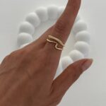Özel Seri Zirkon Taşlı İkili Gold Ayarlanabilir Yüzük