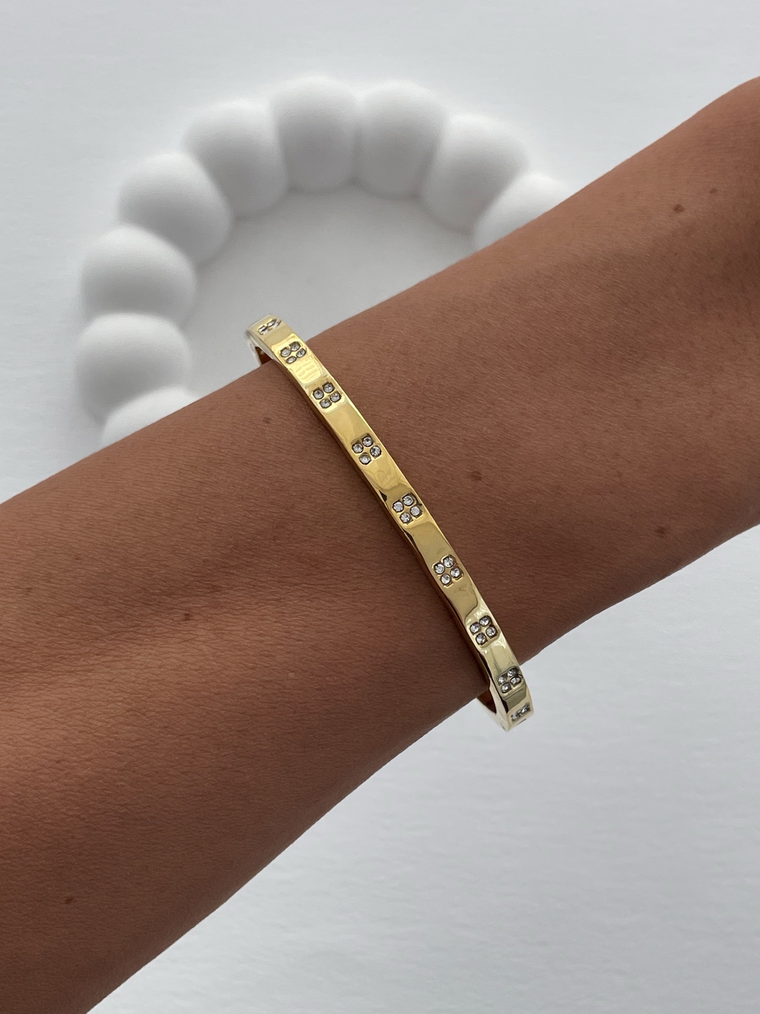 img_3733-4 Çelik Kare Zirkon Taşlı Gold Kelepçe Bileklik