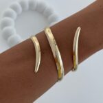 Özel Seri Kıvrım Tasarım Sıkıştırılabilir Gold Bileklik